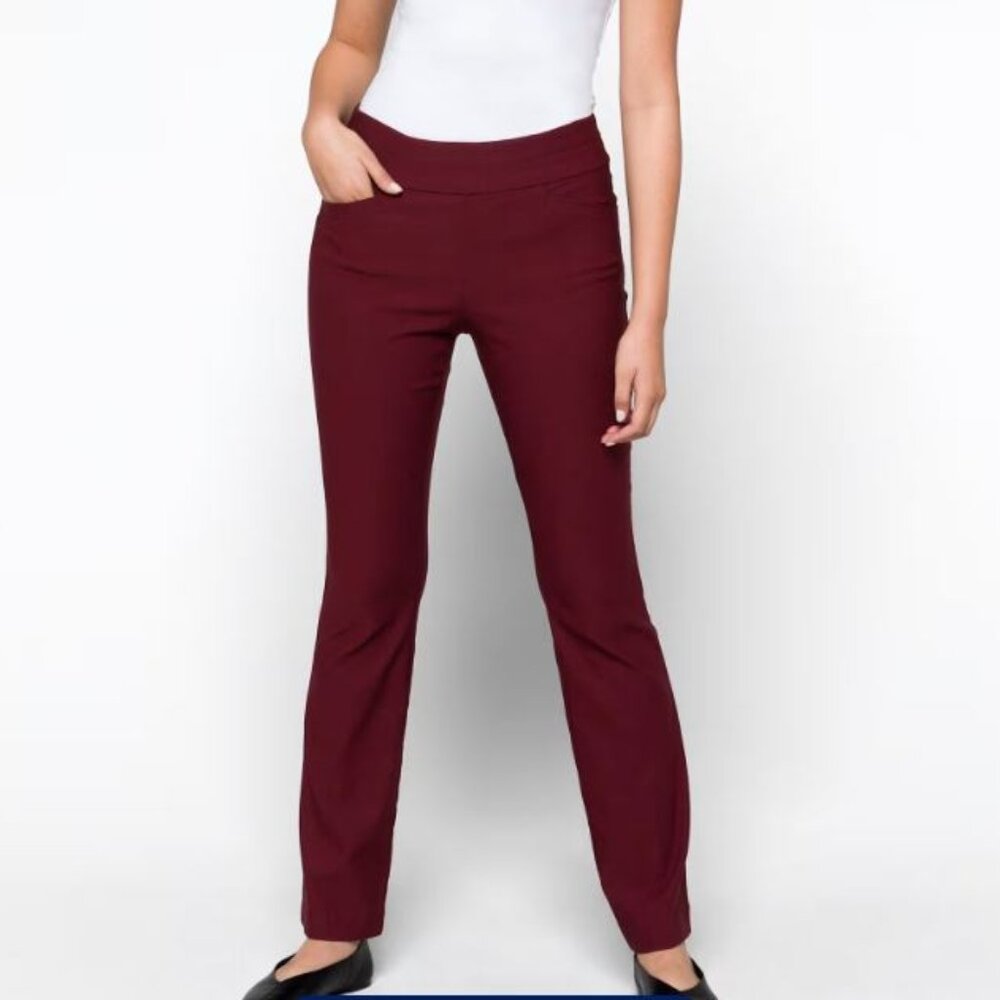 NWT | Violets & Roses | Cassandra Pull On Bootcut Pant | Size 10 | Burgundy